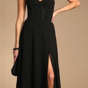 Lulus remember this moment Elegant Black Evening Dress